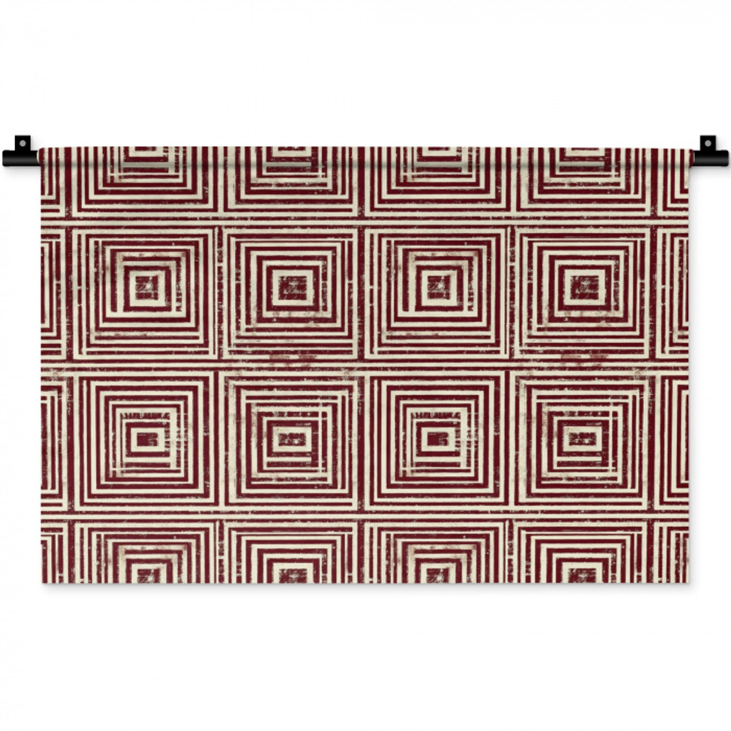 Geometrisch - Patroon - Rood Wandkleed katoen klein 269 -zz3d