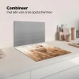 Schermbloem - Droogbloem - Winter - Beige - Minimalistisch Inductie beschermer vinyl 3mm middel -wsfeer7_website