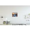 Waterval - Planten - Mos - Landschap - Zonsondergang - Rots textielposter latten blank klein -kinderkamer