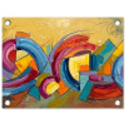 Abstract - Cirkels - Schilderij - Kleurrijk - Dynamisch tuinposter los doek klein -3d