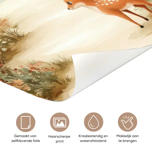 Bos - Herfst - Bosdieren - Beer - Vos deurposter klein -closeup_NL