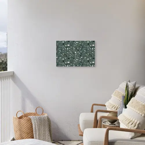 Terrazzo -  Patroon - Kleurrijk - Groen Tuinposter op houten frame 2 cm dik klein 845 -sfeer1