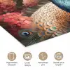 Pauw - Vogel - Bloemen - Planten - Pauwenveren poster papier klein -closeup_NL