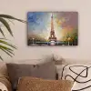 Eiffeltoren - Schilderij - Olieverf - Parijs canvas 2cm klein -sfeer1