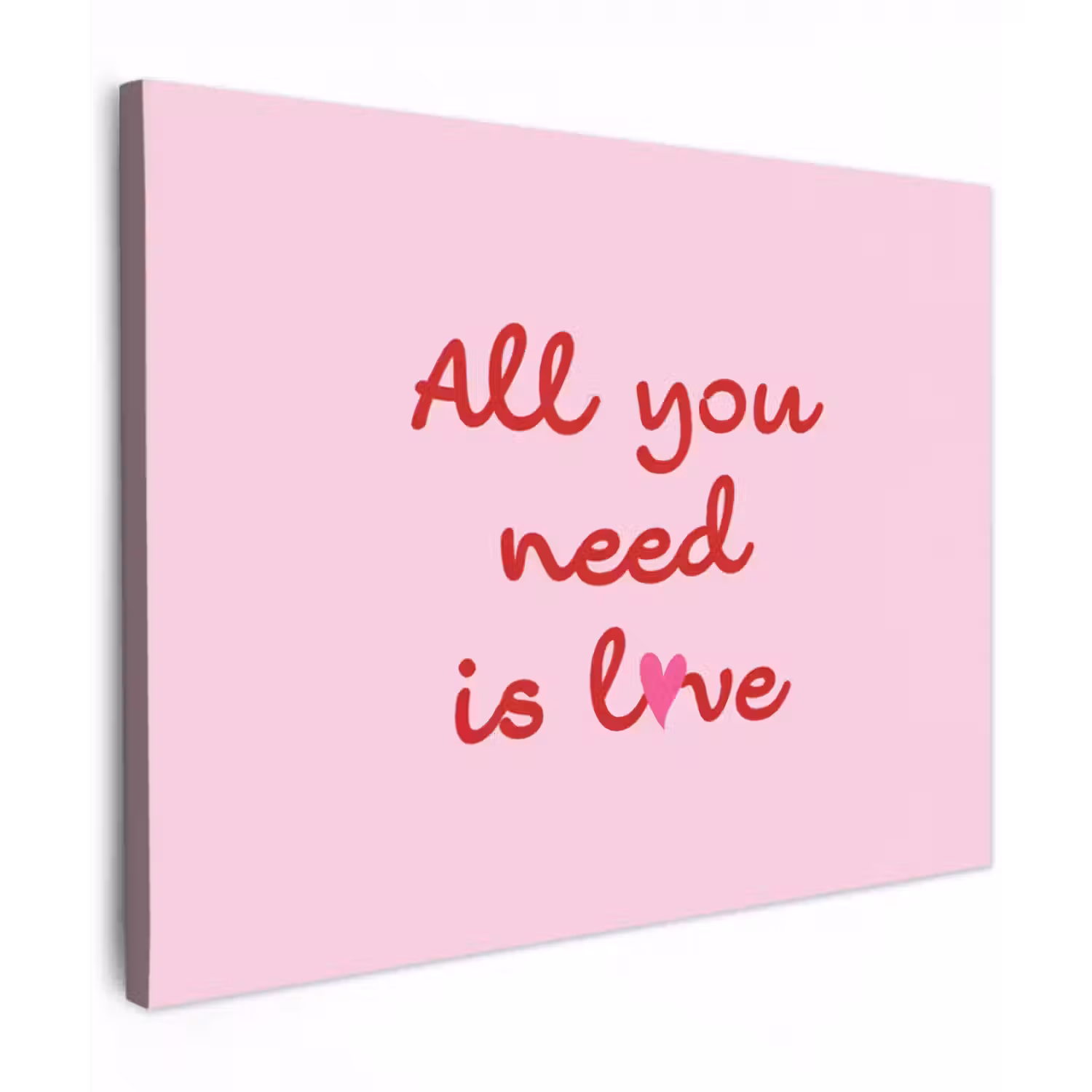Leinwandbild - Text - Rosa - Liebe - Herz