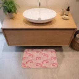 Garnalen - Stippen - Roze Badmat klein 997 -sfeer1