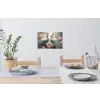 Pauwen - Pauwenveren - Vogels - Bloemen - Natuur Muursticker klein -eettafel