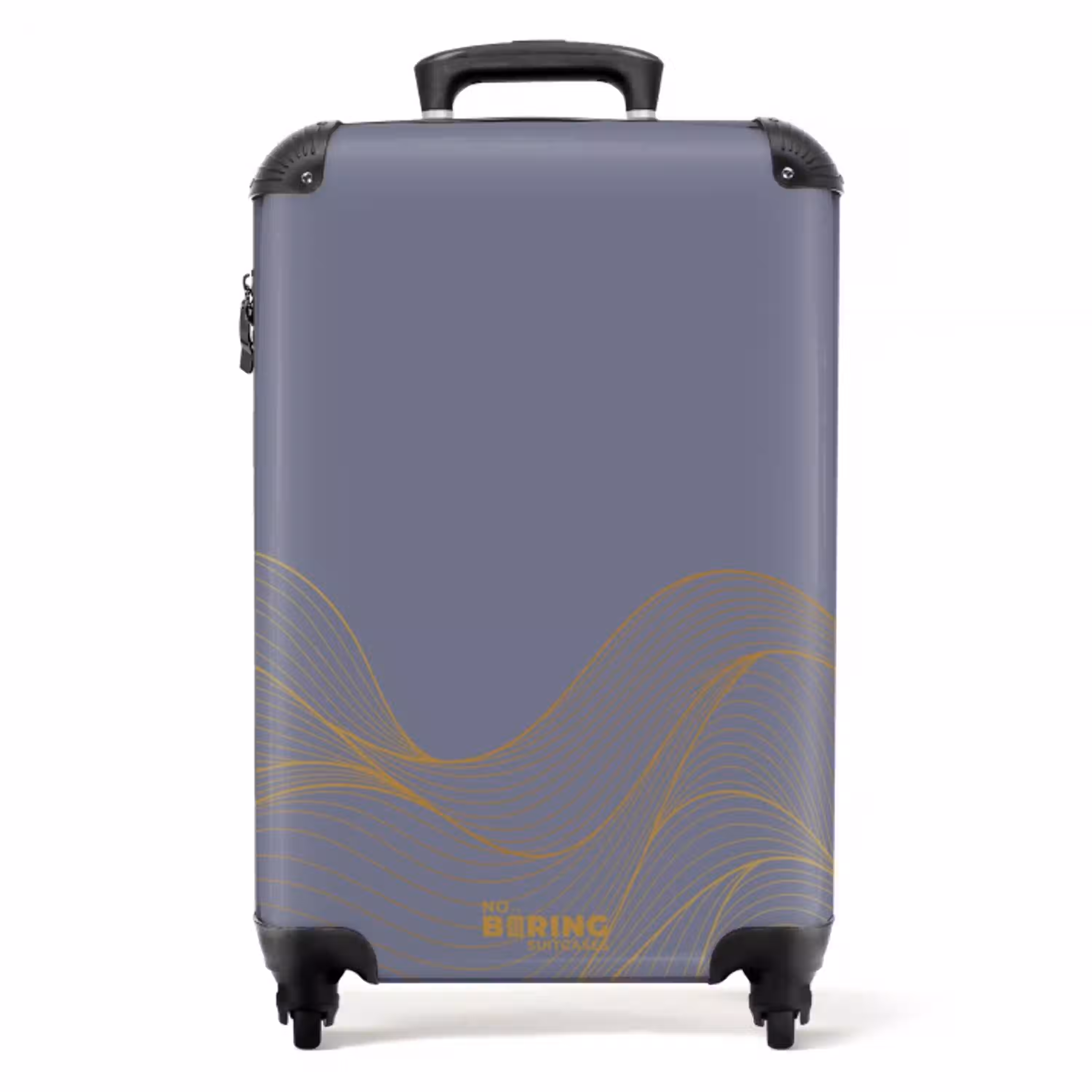 Minimal - Grijsblauw met gouden golven NBS - Handbagage koffer - Unisex middel -productfoto_recht