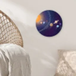 Planetenstelsel - Ruimte - Illustratie Wandcirkel kunststof plaat 5mm dik klein -sfeer5