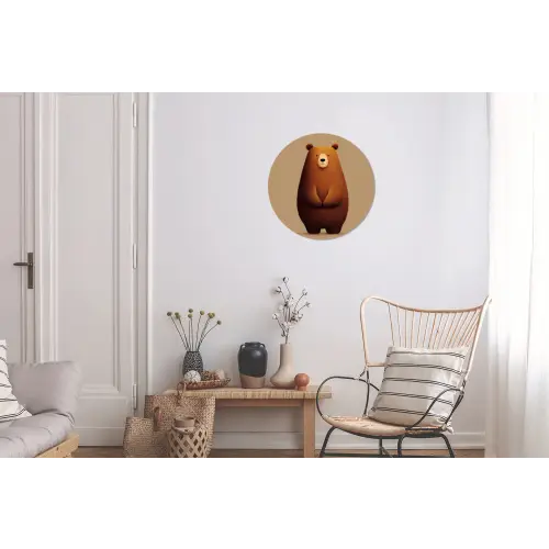 Beer - Minimalistisch - Bruin Wandcirkel aluminium klein -woonkamer