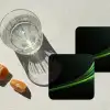 Gaming - Lijnen - Boog - Groen onderzetter kurk middel -sfeer4
