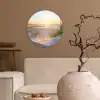 Strand - Zon - Duin - Gras - Zand - Horizon Wandcirkel kunststof plaat 5mm dik klein -sfeer1