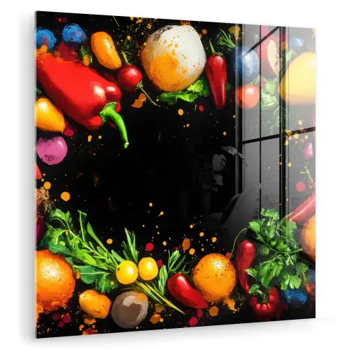 Groente - Graffiti - Kleurrijk - Koken - Abstract plexiglas 5mm klein -zzzproduct_nieuw