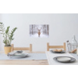 Hert - Winter - Bos - Natuur - Wit Muursticker klein -eettafel