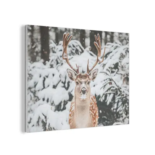 Hert - Sneeuw - Winter - Bos - Dieren PET vilt klein -3d