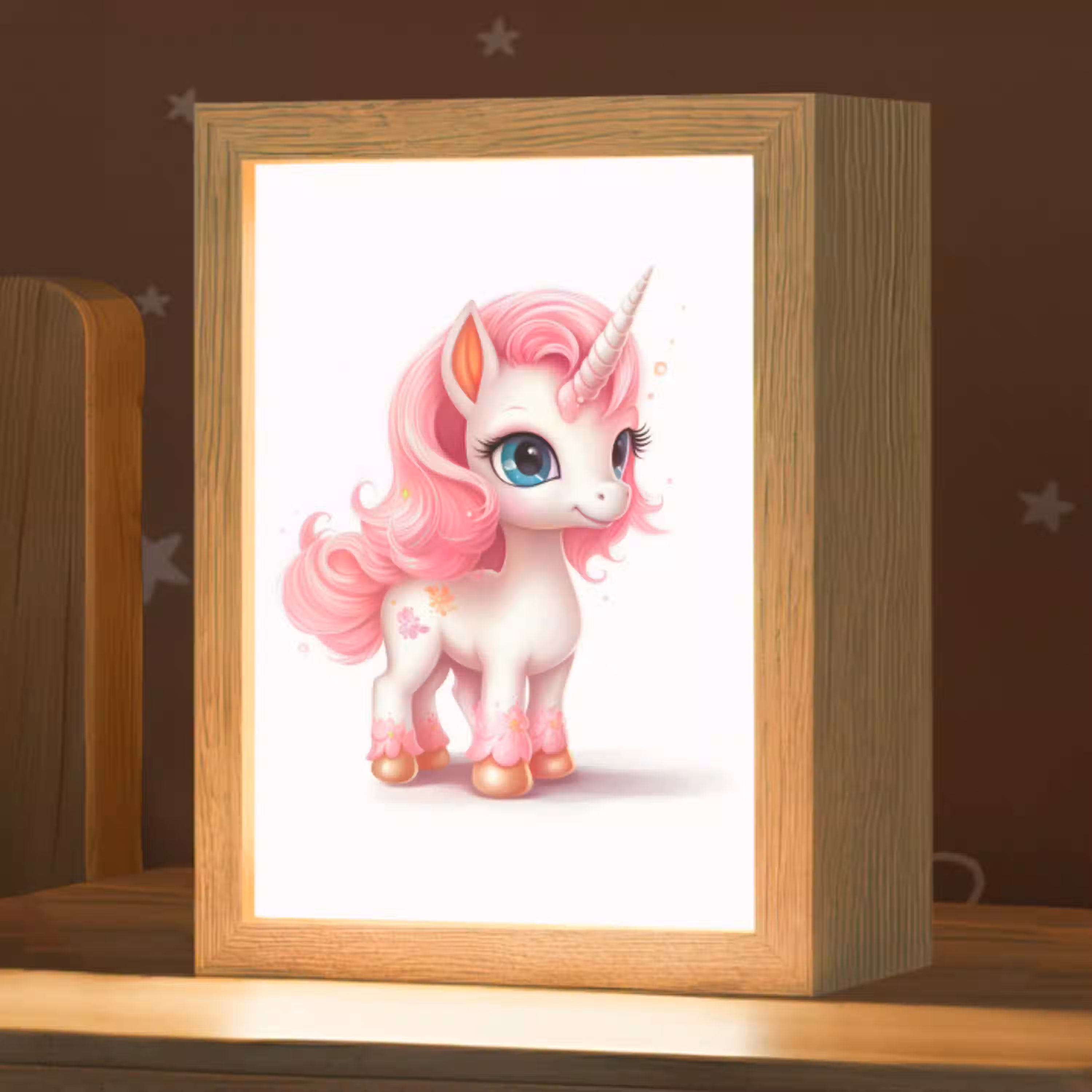 Unicorn - Meisjes - Kinderen - Eenhoorn - Roze Light Box met kabel klein -zzz_3d_website