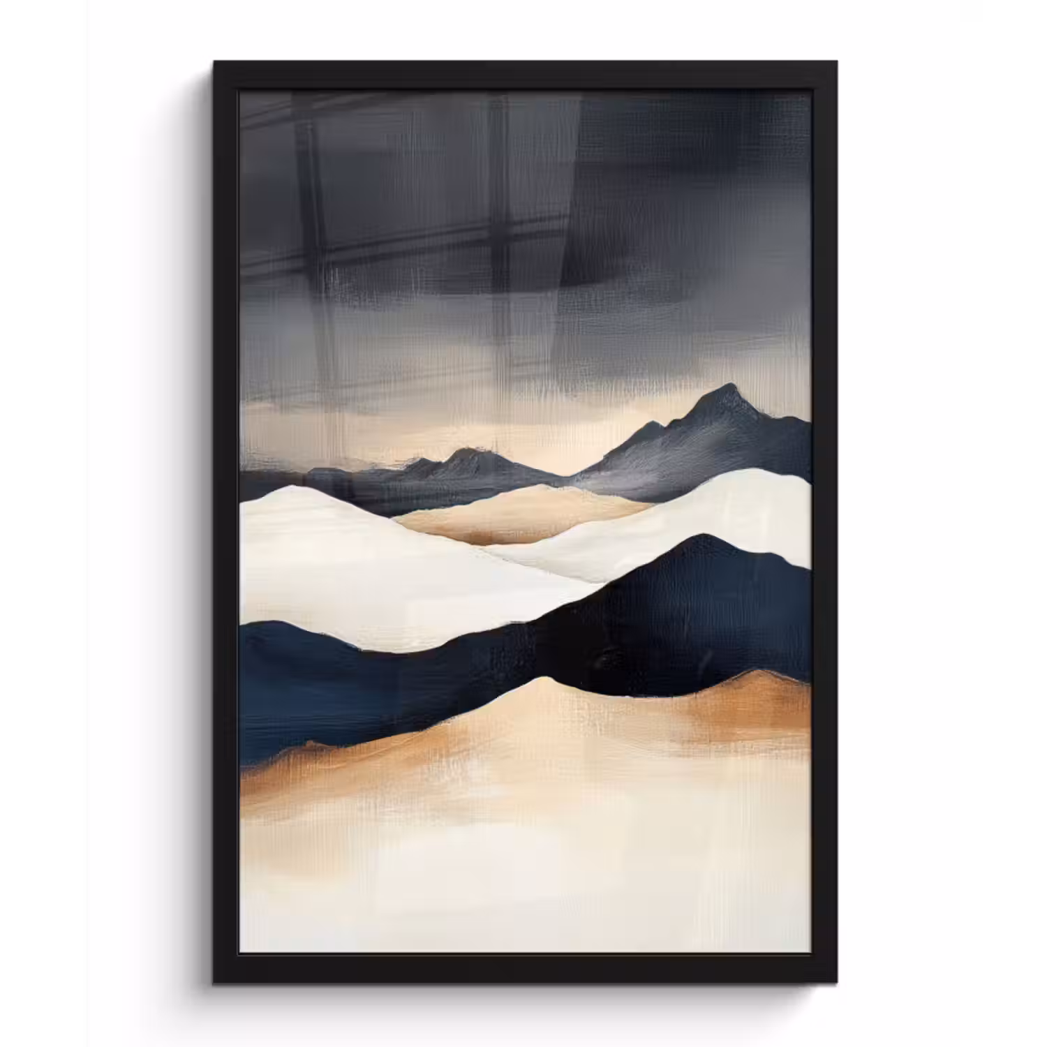 Poster met lijst - Bergen - Donkerblauw - Landschap