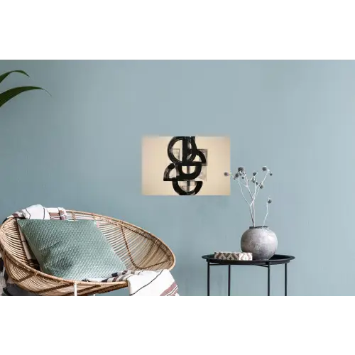 Cirkels - Lijnen - Vormen - Zwart Muursticker klein -plant