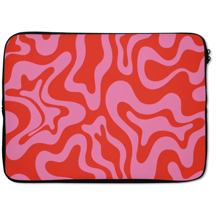 Abstract - Patroon - Rood - Roze - Minimalistisch laptophoes neopreen klein -zkaufland3dotto