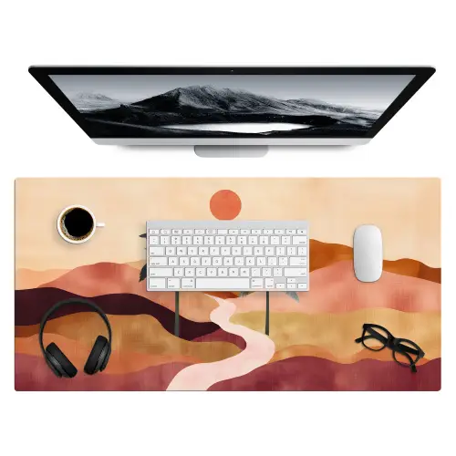 Heuvels - Palmbomen - Abstract Muismat XXL klein -3d