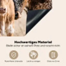 Texas Longhorn - Kalf - Weide - Dieren Inductie beschemer met haakjes klein -ky-onderkant-de