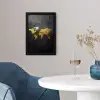 Wereldkaart - Goud - Steen fotolijst zwart zonder passe partout klein -sfeer4