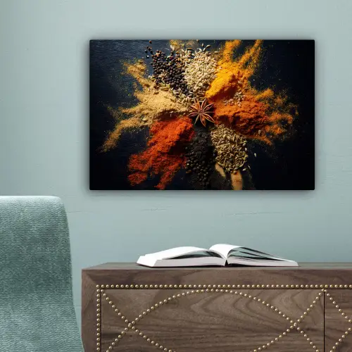 Specerijen - Explosie - Oranje canvas 2cm klein -sfeer4