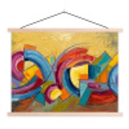 Abstract - Cirkels - Schilderij - Kleurrijk - Dynamisch textielposter latten blank klein -3d