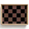 Schaakbord print - Bruin - Zwart - Blokjes Dienblad Rechthoek middel -z3d_shopping