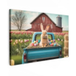Konijn - Boerderij - Eieren Tuinposter op houten frame 2 cm dik klein -3d