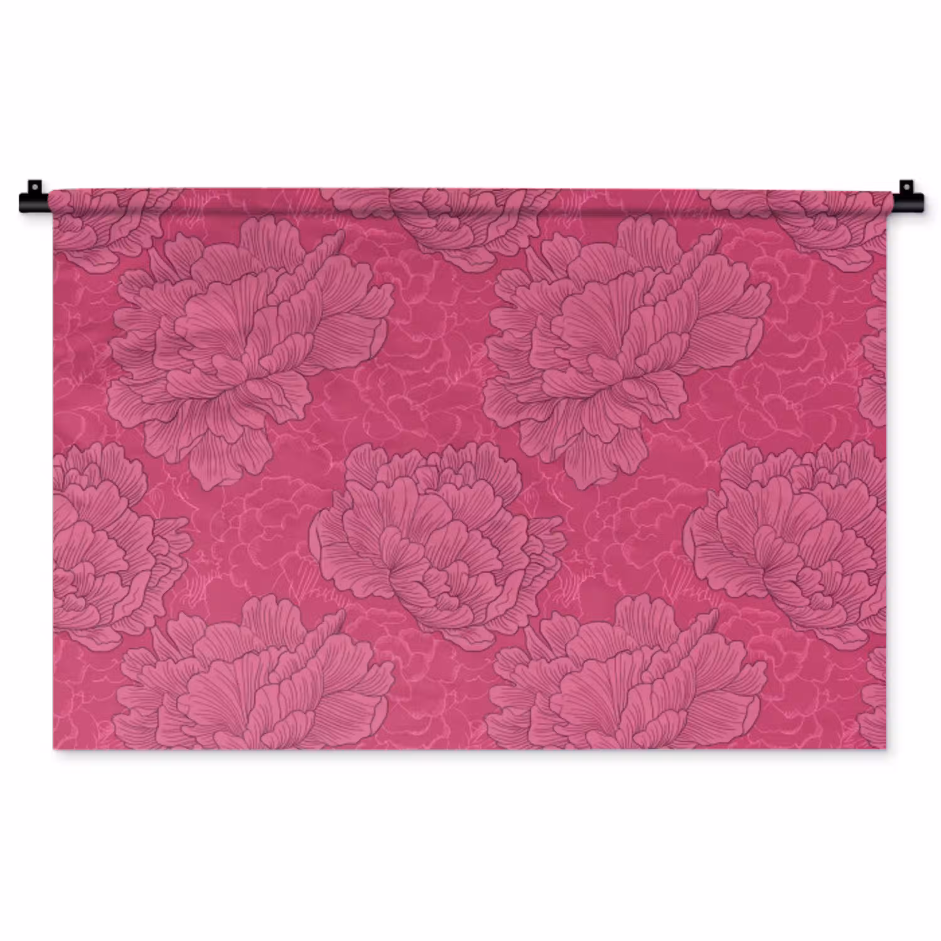 Pioenrozen - Energiek - Roze Wandkleed katoen middel 269 -zz3d