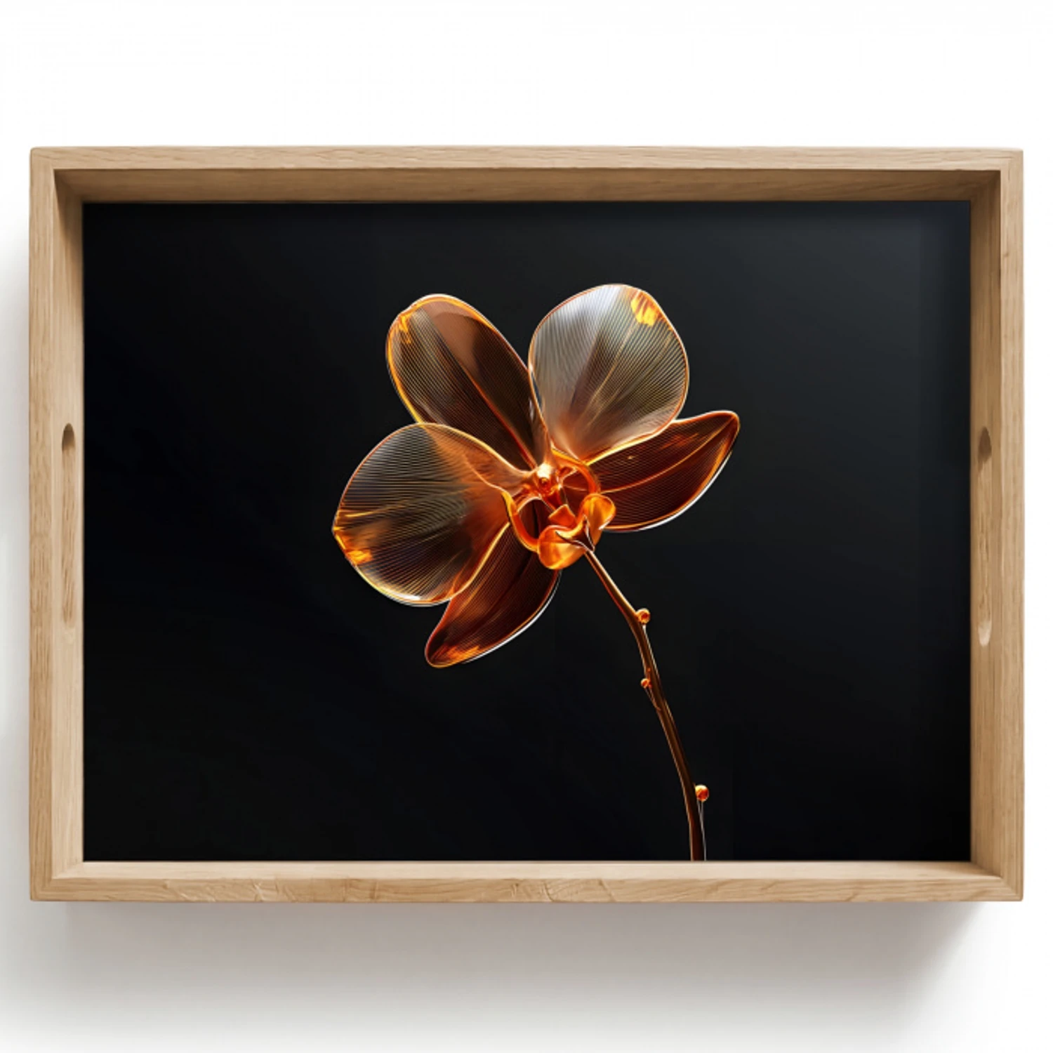 Orchidee - Doorzichtig - Bloem Dienblad Rechthoek middel -z3d_shopping
