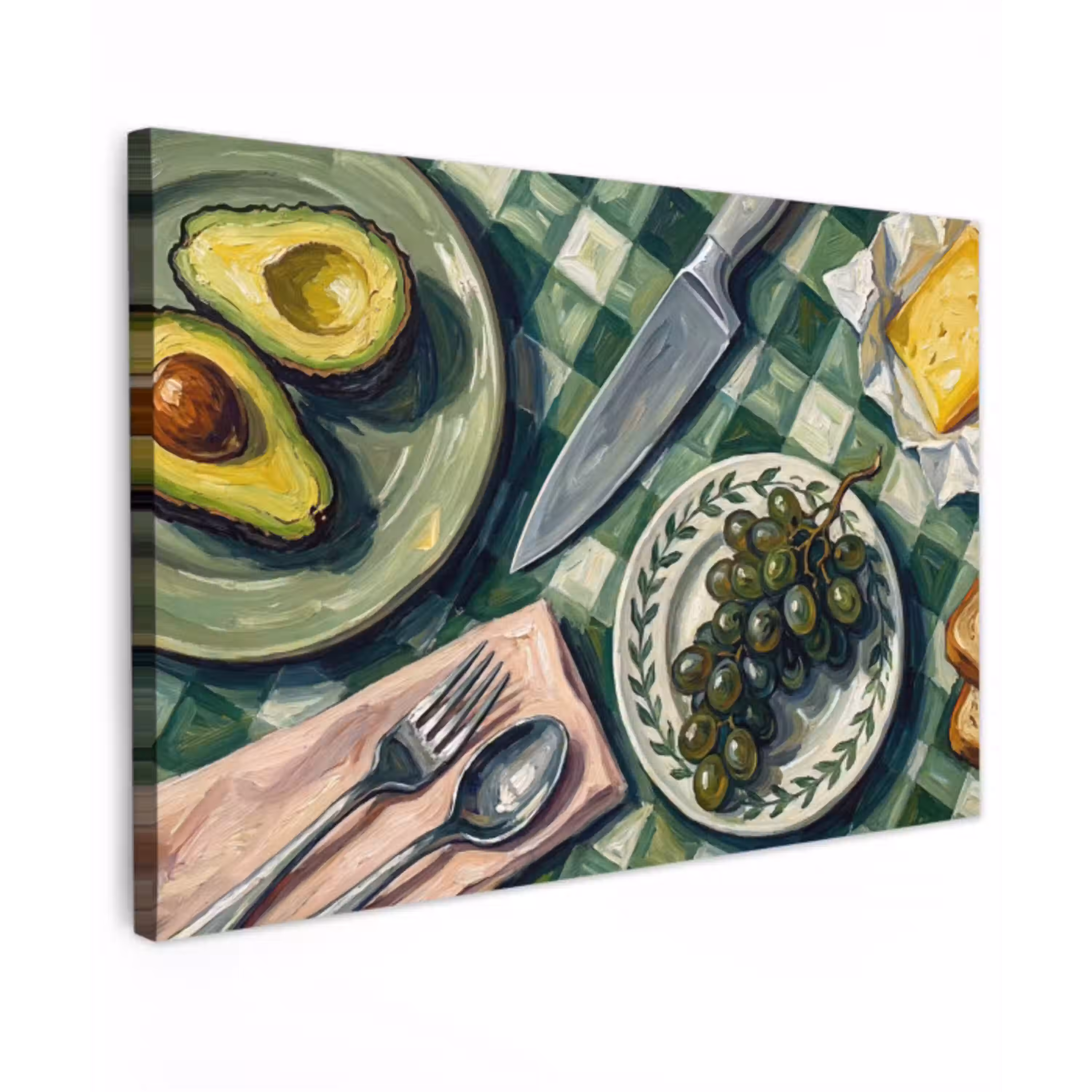 Eten - Ontbijt - Tafel - Modern - Groen canvas 2cm klein -z3d