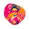 Vrouw - Zonnebril - Abstract - Oranje Wandcirkel Organisch Forex 3mm klein -3d