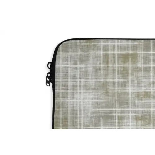 Linnen - Patroon - Groen laptophoes neopreen klein 279 -detail