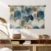Bladeren - Abstract - Goud - Blauw Wandkleed katoen middel -sfeer5