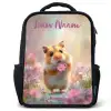 Hamster - Bloem - Natuur - Dier Rugzak - Zwart middel -3d