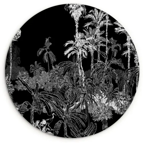Palm - Jungle - Tropical Wandcirkel plexiglas klein -3d