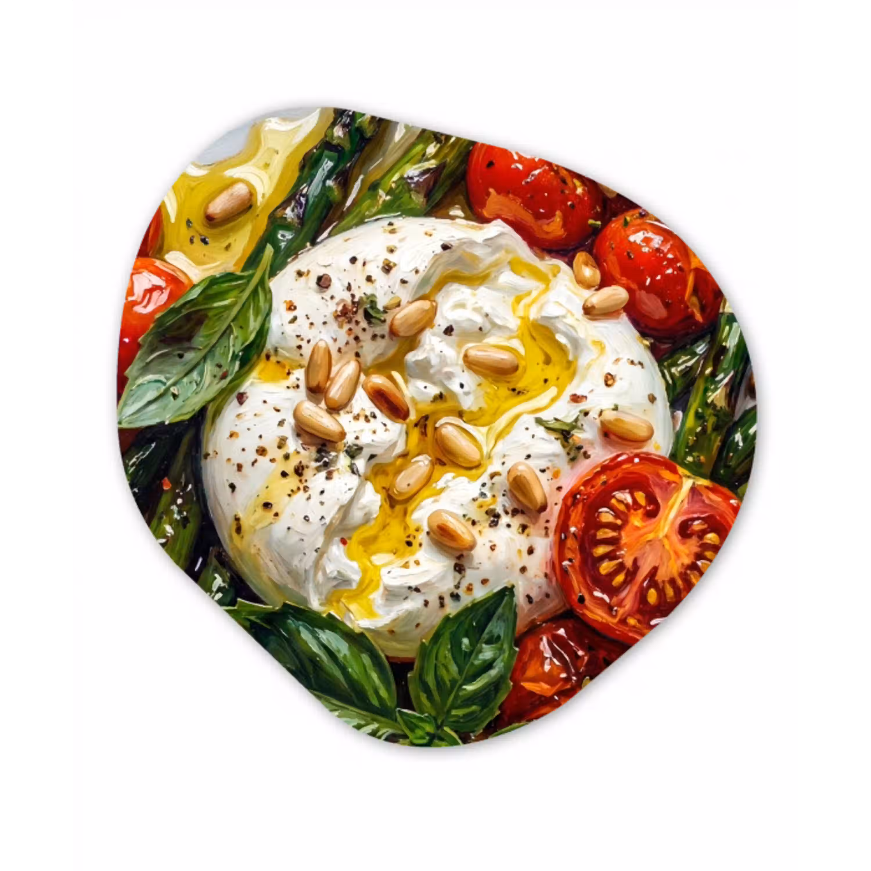 Eten - Groenten - Kaas - Modern - Vers Wandcirkel Organisch Forex 3mm klein -3d