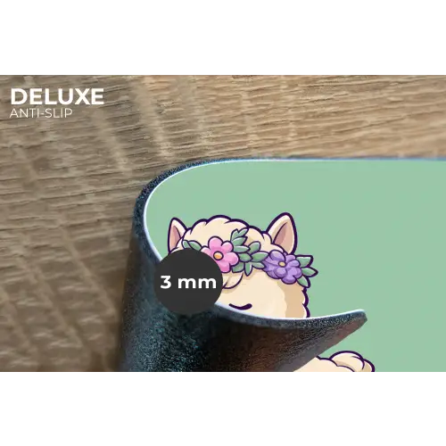 Alpaca - Groen - Bloemendiadeem Placemat vinyl groot -closeup