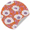 Bloemen - Grafisch - Oranje Wandcirkel behangsticker klein 186 -3d