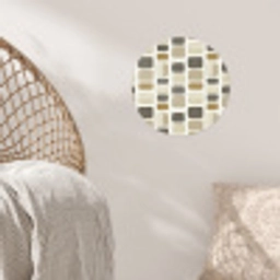 Blokken - Vintage - Grijs Wandcirkel behangsticker klein 186 -sfeer4