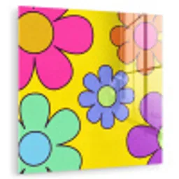 Bloemen - Illustratie - Kleurrijk plexiglas 5mm klein -zzzproduct_nieuw