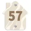 Beige golven - Traditioneel Naambord Huisje klein -3d