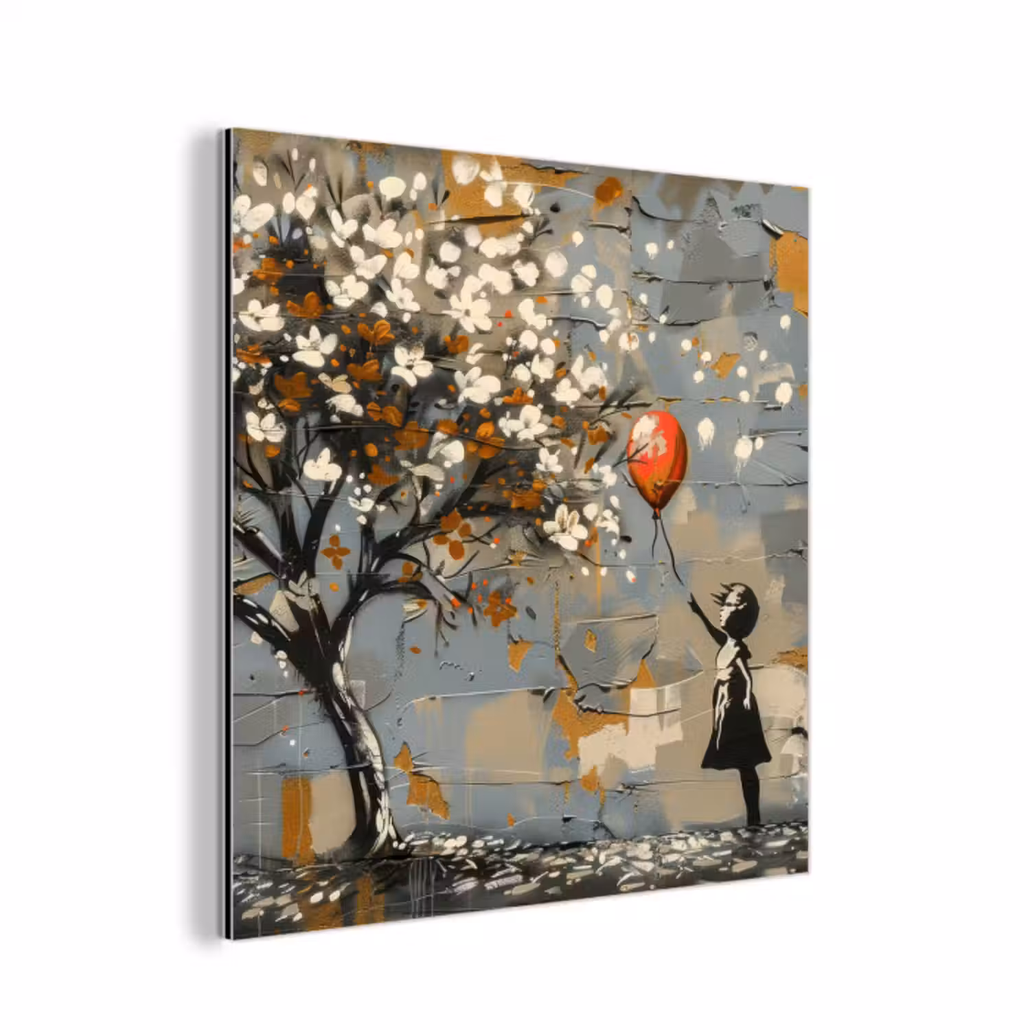 Aluminium schilderij - Boom - Graffiti - Banksy Style - Balloon Girl
