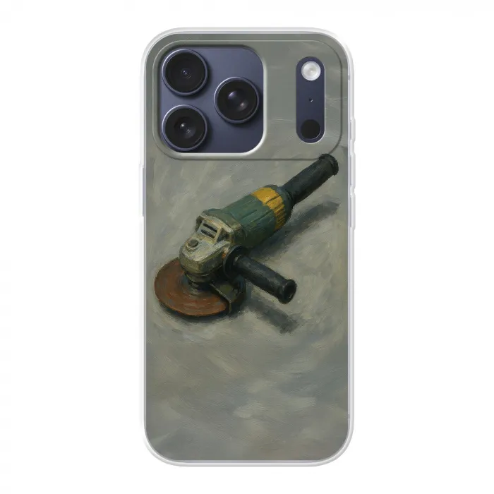 Haakse slijper - Schilderij - Gereedschap Telefoonhoesje iPhone 17 Pro klein -3d