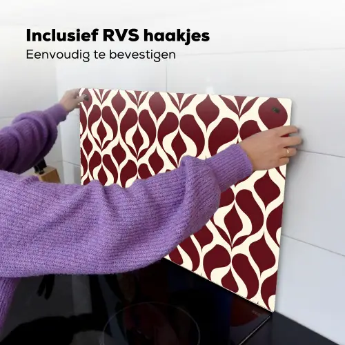 Rood - Druppelpatroon - Grafisch Inductie beschemer met haakjes klein 777 -ky-ophangen-nl