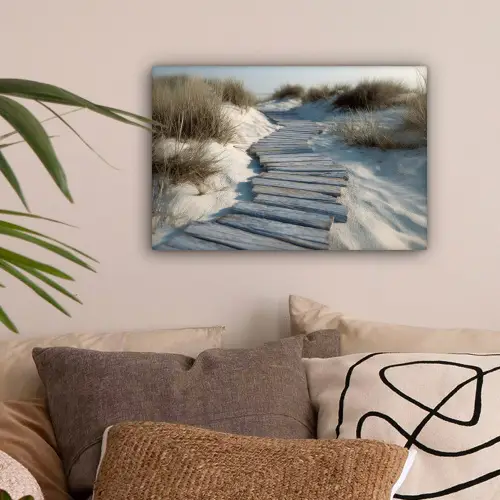 Pad - Planken - Duinen - Gras canvas 2cm klein -sfeer1