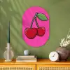 Kers - Roze - Fruit Wandcirkel Ovaal Forex klein -sfeer2