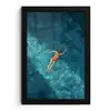 Vrouw - Water - Bikini - Oranje fotolijst zwart zonder passe partout klein -3d